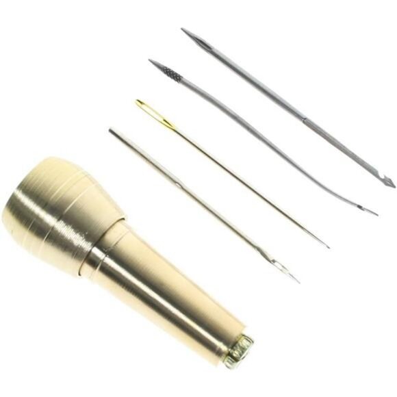 Leather Craft Basic Stitching Sewing Hand Tool Set Saddle Groover - Picture 3 of 8